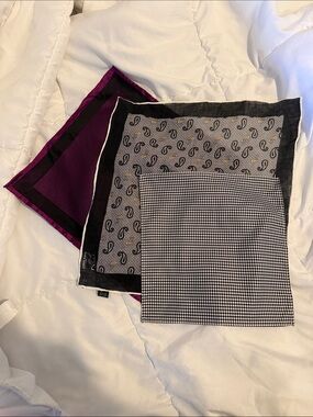 Men’s pocket squares. Silk and linen.